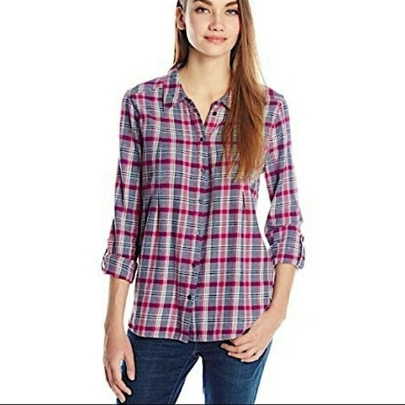 Joie Michaela Plaid Cotton Flannel Shirt Small - Picture 3 of 11